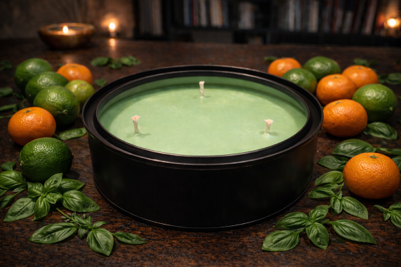 L'Orangerie - Large Lux Ethica London vegan and plant-based lime, basil and mandarin L'Orangerie candle